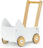 Drewniany wózek dla lalek pchacz