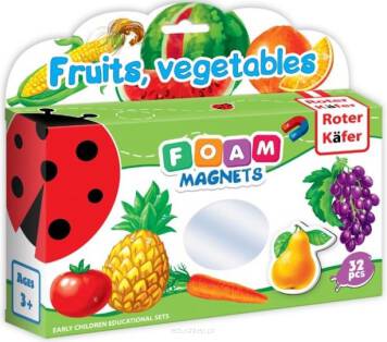 Foam Magnets: Fruits, vegetables gra magnetyczna pudełko