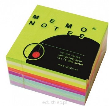 Notes kostka mix tęczowy 8 kolorów po 50 kartek 75x75 fluo