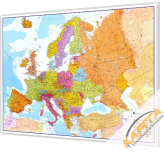 Europa polityczno-drogowa 142x100 cm. Mapa do wpinania korkowa.