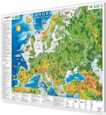 Europa w obrazkach dla dzieci 148x100 cm. Mapa do wpinania korkowa.