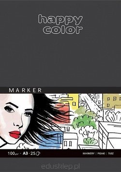 Blok do markerów, Art., 100g, A3, 25ark, Happy Color