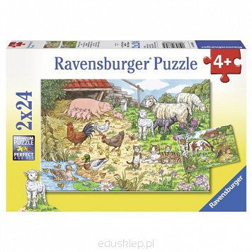 Puzzle 2X24 Elementów Zwierzęta Na Farmie Ravensburger