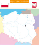 Mapa Polski - konturowa - nakładka magnetyczna na tablicę