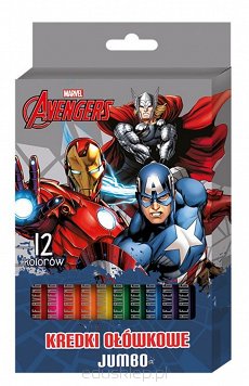 Kredki ołówkowe Jumbo 12 kolorów Avengers