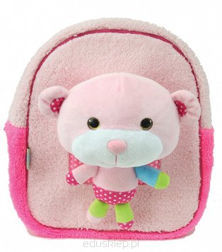 Plecak dziecięcy z zabawką pluszakiem Pink Teddy