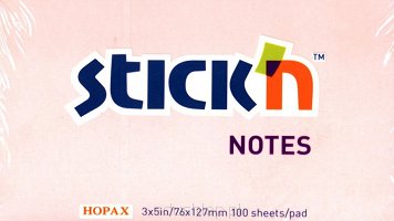 Notes samoprzylepny Sticken 76x127 różowy pastelowy (21154)