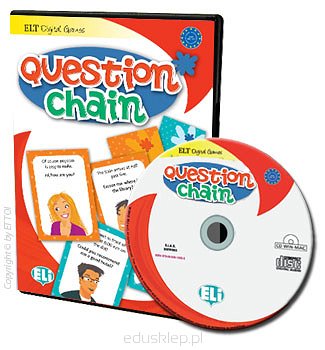 Question chain - digital edition to gra językowa przeznaczona do pracy z wykorzystaniem komputera lub tablicy interaktywnej rozwijająca umiejętność zadawania pytań i prowadzenia dialogów w języku angielskim
