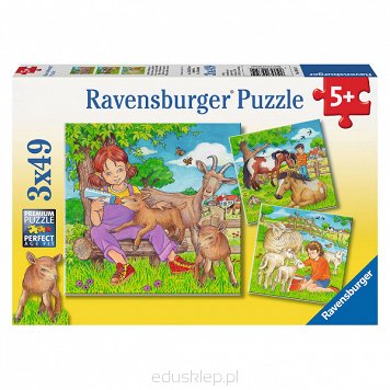 Puzzle 3X49 Elementów Moje Ulubione Zwierząta Ravensburger