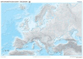 Mapa konturowa hipsometryczna Europy - ćwiczeniowa mapa ścienna