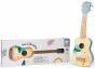 Drewniane Ukulele Gitara dla Dzieci Niebieskie widok pudełka oraz produktu