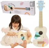 Drewniane Ukulele Gitara dla Dzieci Niebieskie