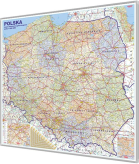 Polska administracyjno-drogowa mapa magnetyczna 110x100cm
