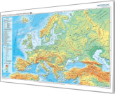 Europa fizyczna z elementami ekologii 166x116cm. Mapa do wpinania korkowa.