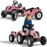 Traktor Pink Country Star na Pedały z Przyczepką od 3 lat Falk
