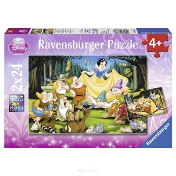 Puzzle 2X24 Elementów Śnieżka i Krasnoludki Ravensburger