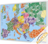 Europa kodowa 137x87 cm. Mapa do wpinania korkowa.