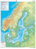 Kraje basenu Morza Bałtyckiego - ścienna mapa fizyczna