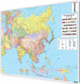Azja polityczna 164x122cm. Mapa do wpinania korkowa.