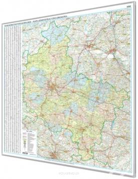 Wielkopolskie administracyjno-drogowa 150x158 cm. Mapa magnetyczna.