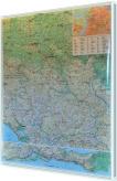 Serbia, Kosowo i Czarnogóra drogowa 86x120cm. Mapa magnetyczna.