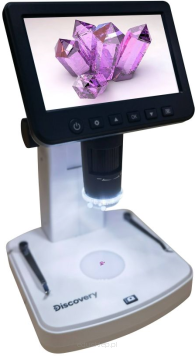 Mikroskop posiada 5-calowy wyświetlacz LCD.
