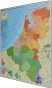 Beneluks/Belgia, Holandia, Luksemburg administracyjna z kodami pocztowymi 98x136 cm. Mapa magnetyczna.
