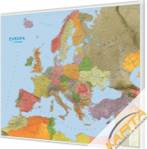 Europa Polityczno-drogowa 155x125cm. Mapa do wpinania korkowa.