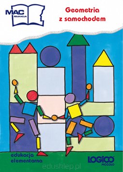 Logico Piccolo Geometria z samochodem.  Logico Piccolo to plastikowa tabliczka z kolorowymi guzikami oraz zestaw książek z kartami, które ułatwiają dzieciom naukę czytania, pisania i liczenia, wprowadzając jednocześnie w świat kolorów, roślin, zwierząt, bajek oraz poważnych zagadnień, na przykład ruchu drogowego.
Wykonując zadanie, dziecko wkłada kartę w plastikową ramkę Przesuwa kolorowe guziki na miejsca przy wybranym rozwiązaniu Odwraca kartę na drugą stronę i porównuje kolory. Dziecko myśli, analizuje, poszukuje, podejmuje decyzję, rozwiązuje.