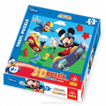 Puzzle 72 Elementów 3D Mickey i Cyferki Trefl