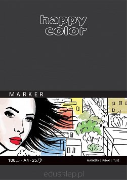 Blok do markerów, Art., 100g, A4, 25ark, Happy Color
