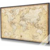 Świat polityczny stylizowany 144x90cm. Mapa do wpinania korkowa. 