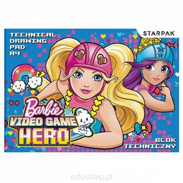 Blok techniczny A4/10 kartek biały Barbie Video Games 382104