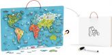 2w1 Tablica edukacyjna z magnetyczną mapą świata Montessori tablica dwustronna