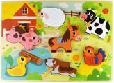 Drewniane Puzzle Zwierzątka Farma Dopasuj Kształty Tooky Toy widok