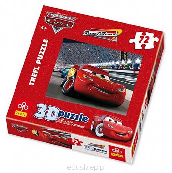Puzzle 72 Elementów 3D Na Wyścigach, Cars Trefl