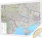 Ukraina i Mołdawia administracyjno-drogowa 146x94 cm. Mapa magnetyczna.