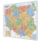 Polska administracyjna 162x150cm. Mapa do wpinania korkowa. 