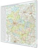 Wielkopolskie administracyjno-drogowa 150x158 cm. Mapa do wpinania korkowa.