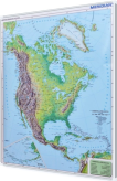 Ameryka Północna fizyczna 120x160cm. Mapa do wpinania korkowa.