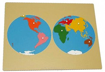 Puzzle drewniane Kontynenty świata.