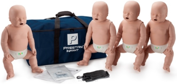 4 fantomy niemowlę ze wskaźnikiem diodowym do nauki RKO / AED.
