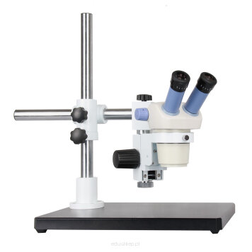 Obiektyw 0,5x do mikroskopów stereoskopowych serii Delta Optical SZ-450 i SZ-430. Służy do zwiększania odległości roboczej do 180 mm oraz zwiększenia średnicy pola widzenia. Z okularami 10x i obiektywem 0,5x uzyskiwane powiększenia mieszczą się w zakresie 5x-22,5x.

Binokularowa głowica stereoskopowa o zakresie powiększeń 7-30x. Sprzedawana tylko w komplecie ze statywami.