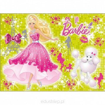 Puzzle 100 Elementów XXL Barbie z Brokatem Ravensburger