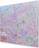 Polska administracyjno-drogowa mapa magnetyczna 150x138cm