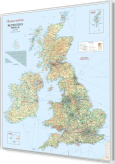 Wyspy Brytyjskie fizyczno-drogowa 98x112cm. Mapa magnetyczna.
