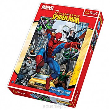 Puzzle 1000 Elementów Spiderman Pościg w Nowym Trefl