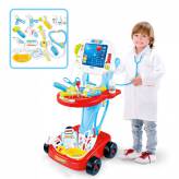 Wózek małego lekarza zestaw lekarski dla dzieci 17 akc.