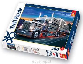 Puzzle przedstawiają wspaniałą srebrną ciężarówkę jak z legendarnej amerykańskiej drogi Route 66