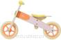 Drewniany rowerek biegowy dla dzieci ciche koła pomarańczowy widok